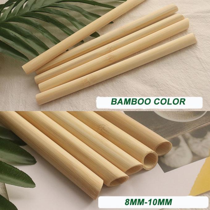 Paglia da bere in bambù 100% naturale biodegradabile di calibro minore 20 cm Paglie riutilizzabili 2