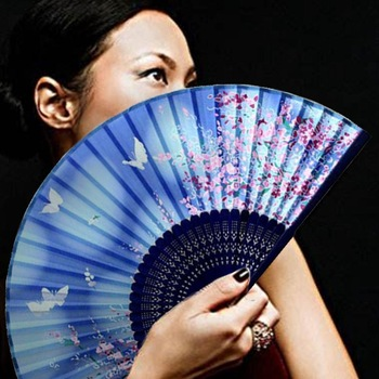 Ventaglio pieghevole a scatto con logo personalizzato da 13 pollici, grande ventaglio pieghevole in bambù, ventaglio a scatto sublimabile vuoto per matrimoni e balli 10