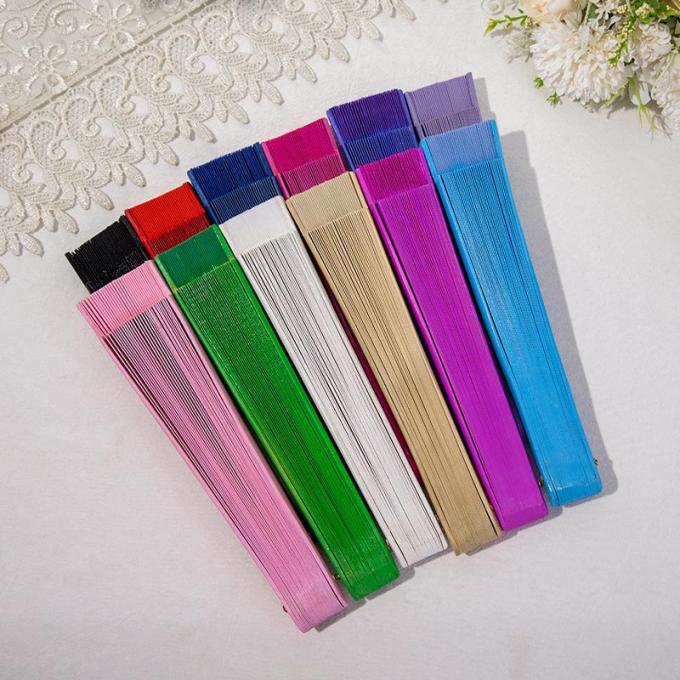 Ventilatore spagnolo di moda Elegante Ventilatore a mano in legno Ventilatore cinese vintage a colori solidi Ventilatore pieghevole semplice per feste in costume Decorazioni 6