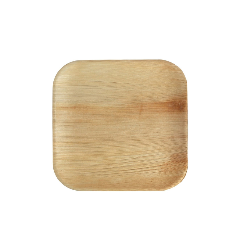 Biodegradable 6" Square Palm Leaf Serving Tray For Charcuterie
